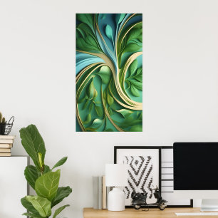 Affiche Motifs de Feuilles verts dynamiques