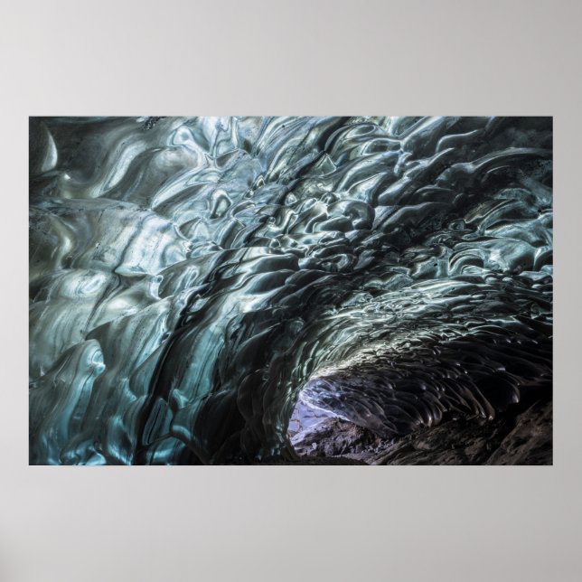 Affiche Motifs de paroi de grotte de glace (Devant)
