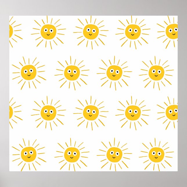 Affiche Motifs de soleil : vintage et transparent. (Devant)