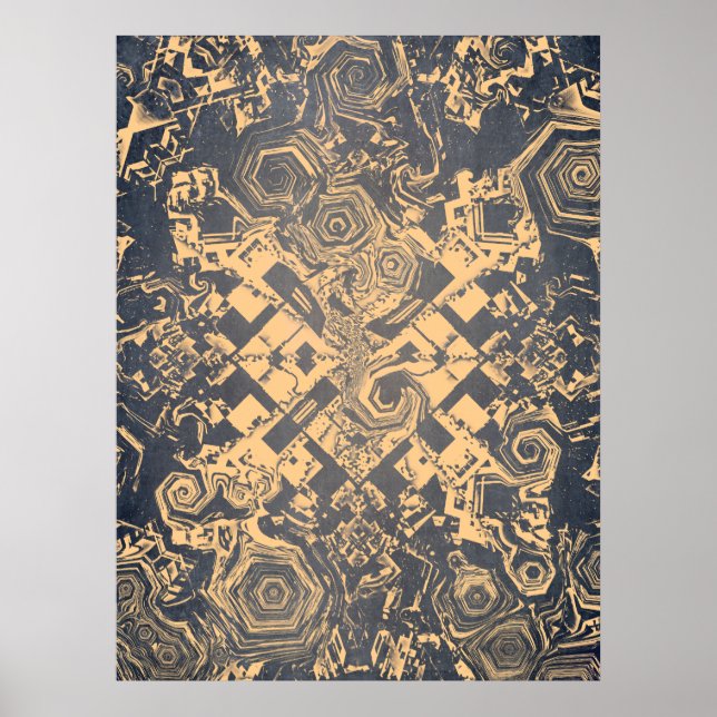 Affiche Motifs de spirale géométriques (Devant)
