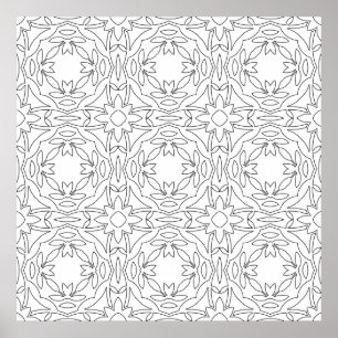 Affiche Motifs entrelacés de motifs de carrelage floral sy