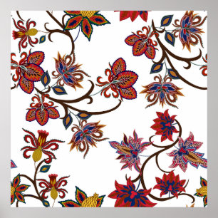 Affiche Motifs orientaux. Motif sans couture avec belle