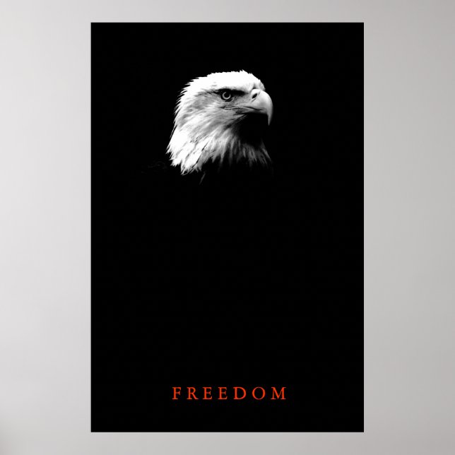 Affiche motivante de liberté aigle chauve vertical (Devant)