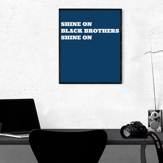 Affiche Motivation Afro-Américain (Noir)  (Shine On - Blue)