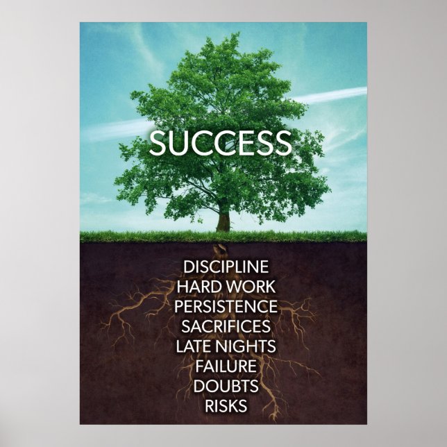 Affiche Motivation de l'arbre de succès (Devant)