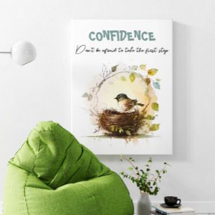 Affiche Motivation de l'oiseau d'aquarelle mignonne
