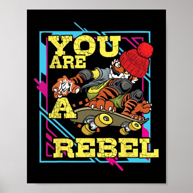 Affiche Motivation de rebelle extrême pour faire du skate  (Devant)