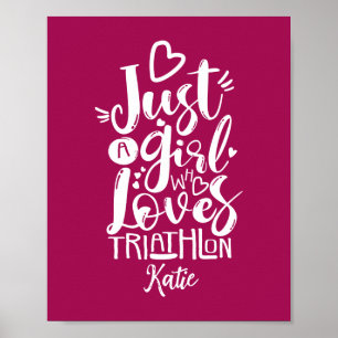 Affiche Motivation du triathlon cool Typographie rouge et 