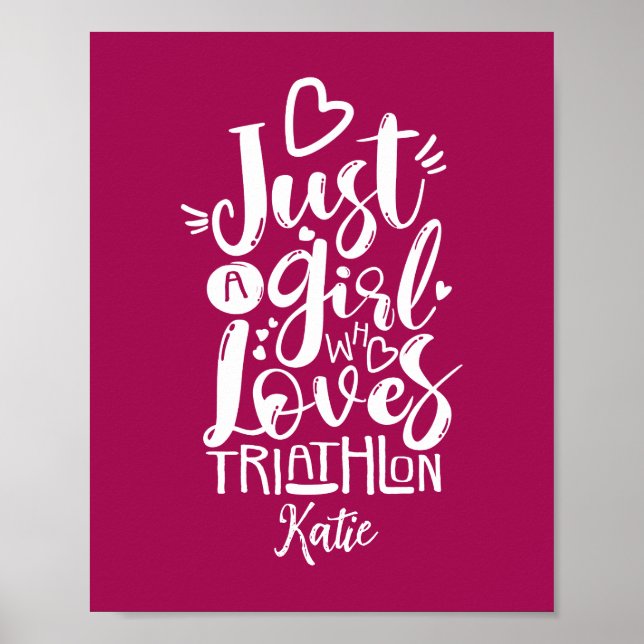 Affiche Motivation du triathlon cool Typographie rouge et  (Devant)