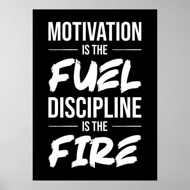 Affiche Motivation Est Carburant, Discipline Est Feu - Suc (Devant)