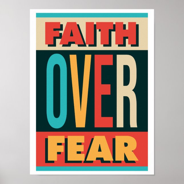 Affiche Motivation Faith Over Fear (Devant)