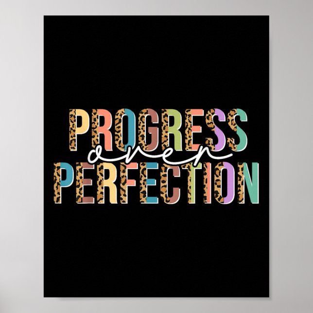 Affiche Motivation Femmes Enseignante Chemise Progrès sur  (Devant)