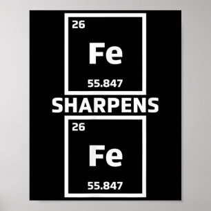 Affiche Motivation Fer Sharpens Fer éléments périodiques