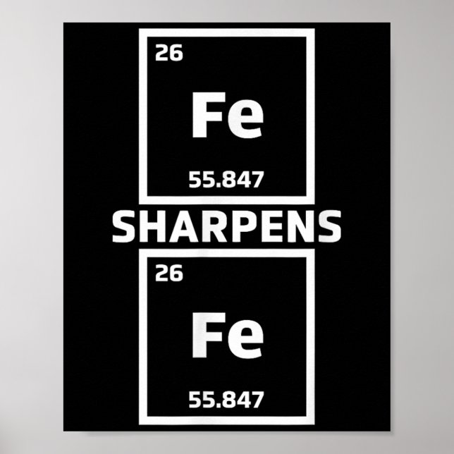 Affiche Motivation Fer Sharpens Fer éléments périodiques (Devant)