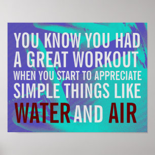 Affiche Motivation fitness texte bleu arrière - plan
