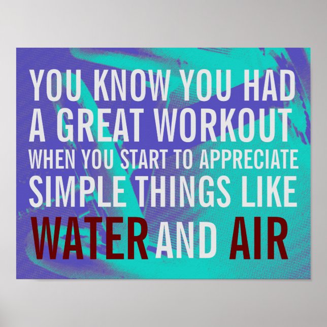 Affiche Motivation fitness texte bleu arrière - plan (Devant)