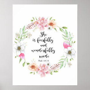 Affiche motivation for her, she is fearfully and wonderful