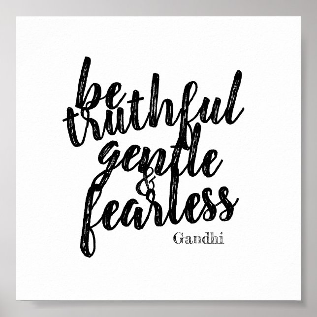 Affiche motivation Gandhi être intrépide citation concepti (Devant)