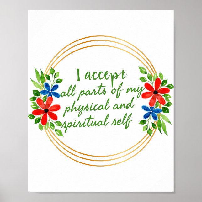 Affiche Motivation gracieuse mots pour la vie (Devant)