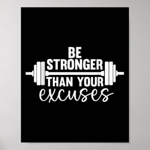 Affiche Motivation Gym Être Plus Forte Que Vos Excuses