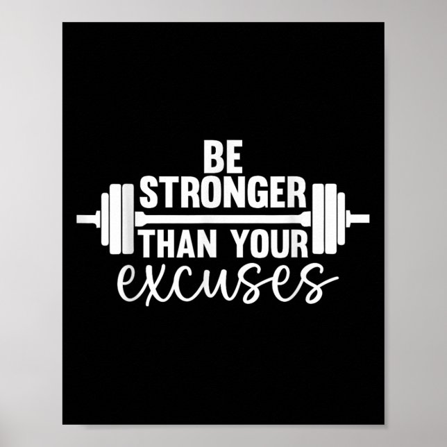 Affiche Motivation Gym Être Plus Forte Que Vos Excuses (Devant)