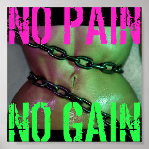 Affiche Motivation Gym Exercice Pas de douleur Pas de gain