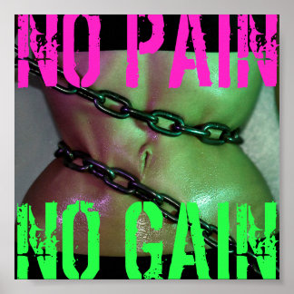 Affiche Motivation Gym Exercice Pas de douleur Pas de gain