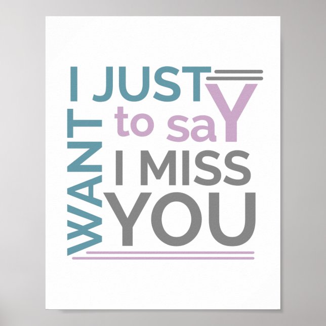 Affiche Motivation I miss you saying (Devant)