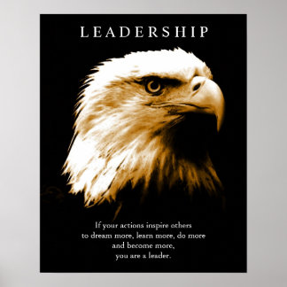 Affiche Motivation Leadership Bald American Eagle