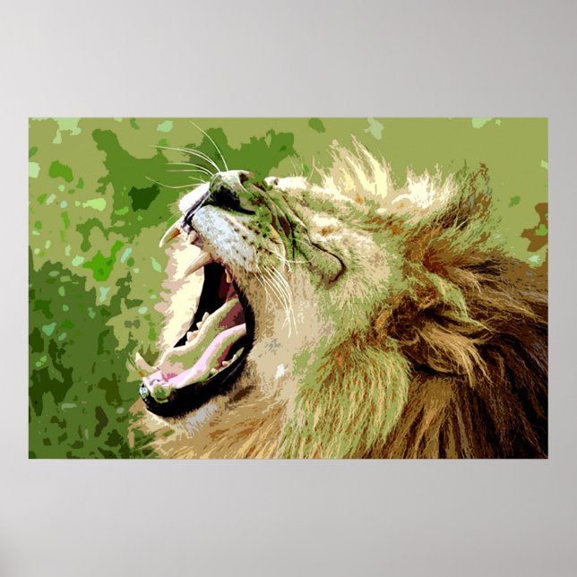 Affiche Motivation Leadership Roaring Lion Pop Art (Devant)