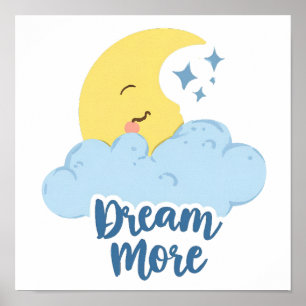 Affiche Motivation Lune et Étoiles Célestes