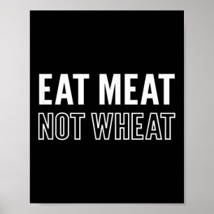 Affiche Motivation Manger Viande Pas Blé Keto Diet Message