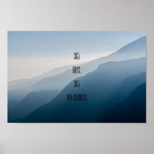 Affiche Motivation minimaliste 365 jours 365 nouvelles cha