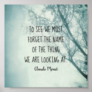 Affiche Motivation Monet cite l'art de la nature bleue