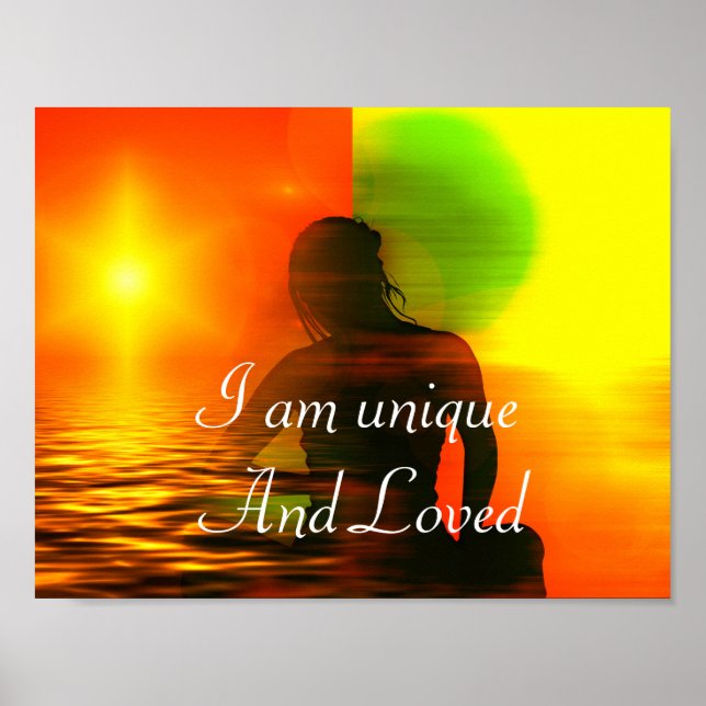 Affiche Motivation positive de l'affirmation sur l'estime  (Devant)