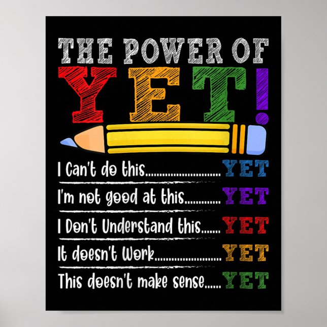 Affiche Motivation pour enseignante à l'état d'esprit de c (Devant)