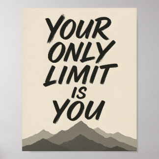Affiche Motivational | Bold Typography & Mountain Art