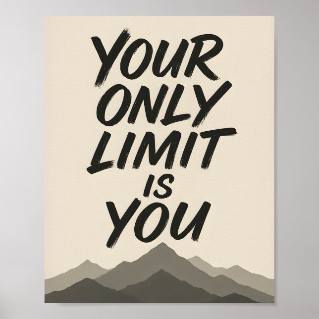 Affiche Motivational | Bold Typography & Mountain Art (Devant)