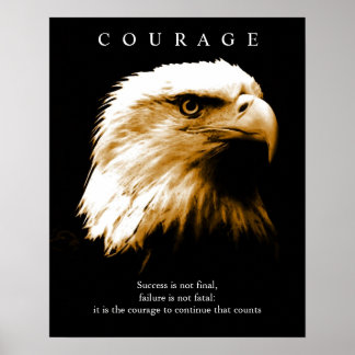 Affiche Motivational Courage Bald American Eagle