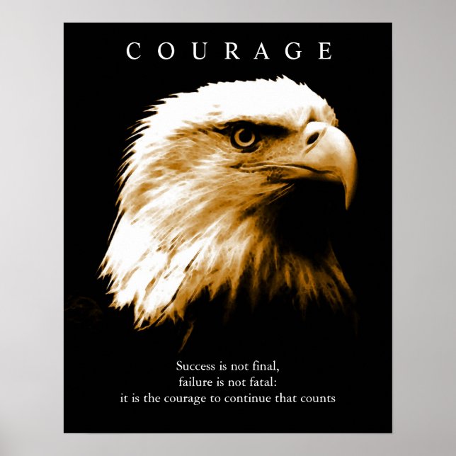 Affiche Motivational Courage Bald American Eagle (Devant)