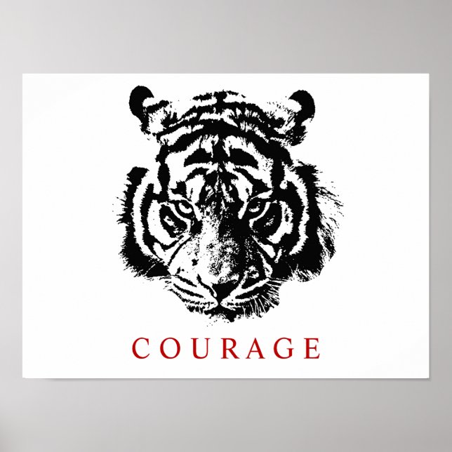 Affiche Motivational Courage Tiger Inspiration (Devant)