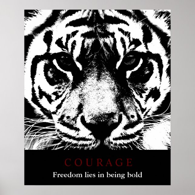 Affiche Motivational Courage Tiger Liberté être audacieux (Devant)