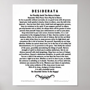 Affiche Motivational Desiderata Poem par Max Ehrmann