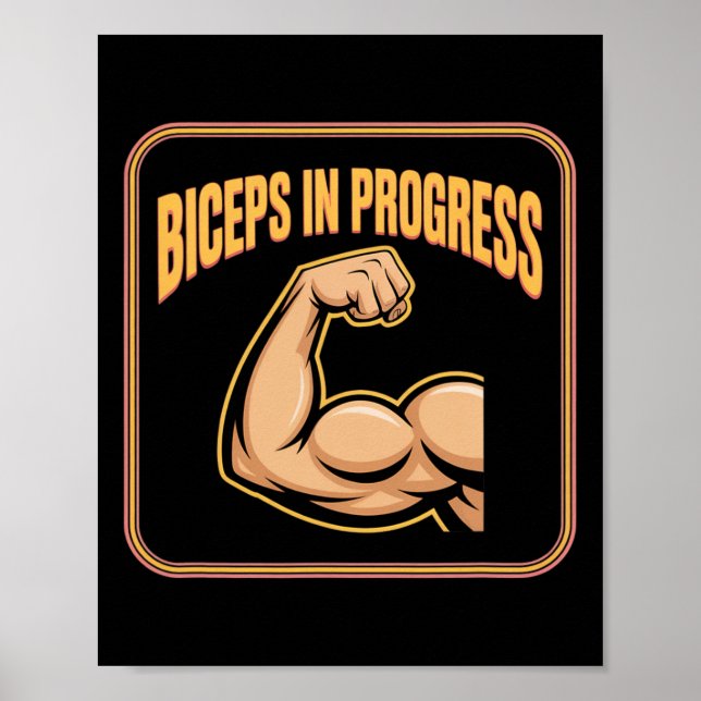 Affiche Motivational Funny Gym Humour Biceps Gains Biceps  (Devant)