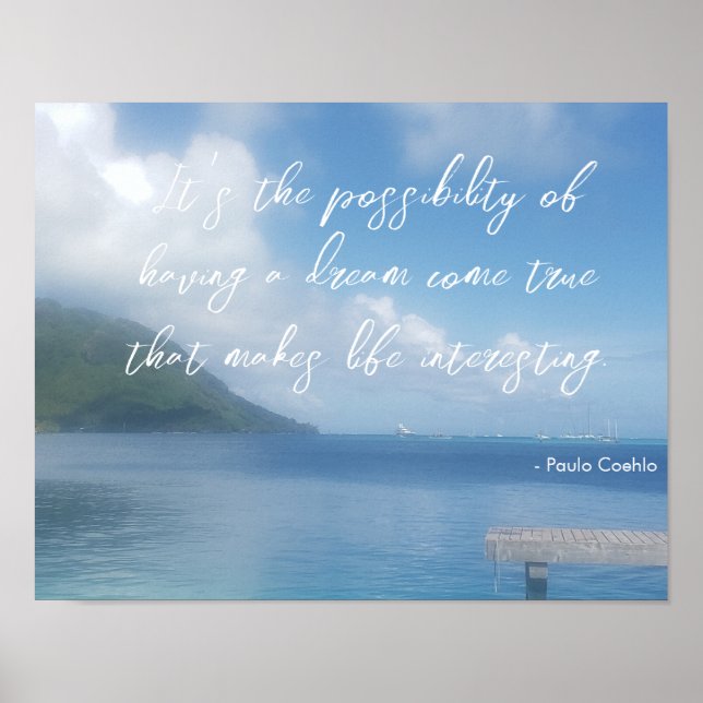 Affiche Motivational Inspirational Blue Ocean Quote (Devant)
