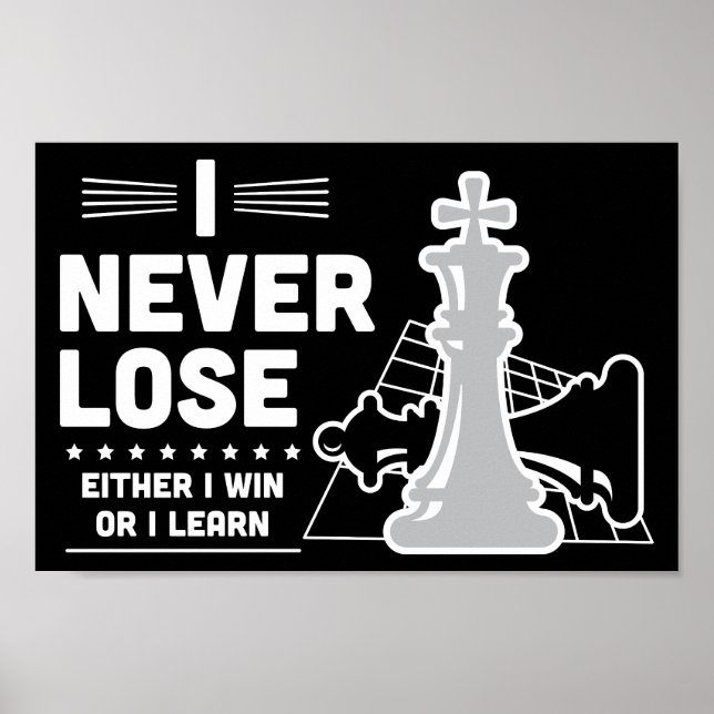 Affiche Motivational Never Lose Chess Quote  (Devant)