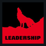 Affiche Motivational Pop Art Leadership Wolf Black Red<br><div class="desc">Oeuvre numérique - Howling Wolf Computer Animal Art - College Pop Art - Wild Big Animals Ordinateur Images</div>