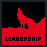 Affiche Motivational Pop Art Leadership Wolf Black Red<br><div class="desc">Oeuvre numérique - Howling Wolf Computer Animal Art - College Pop Art - Wild Big Animals Ordinateur Images</div>