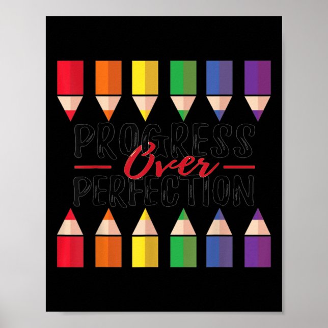 Affiche Motivational Progress Over Perfection Back To Scho (Devant)