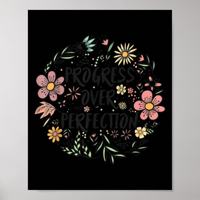 Affiche Motivational Progress Over Perfection Back To Scho (Devant)